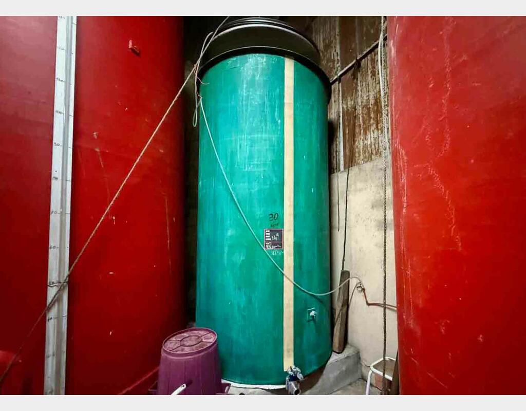 Fibreglass tank - Floating lid - Flat bottom