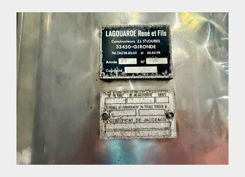 Cuve inox - Bouchonn&eacute;e - Fond conique 62 HL (6 200 litres) LAGOUARDE