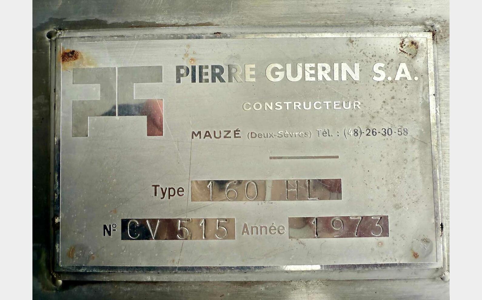 Ss tank - Conical bottom 172 HL (17,200 litres) PIERRE GUERIN