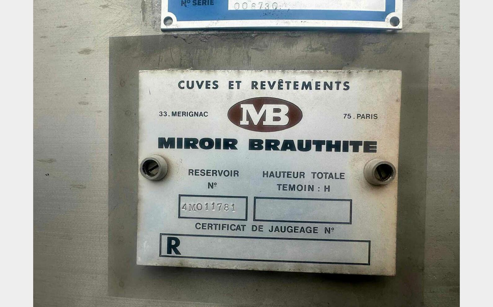 Stainless steel tank 304 140 HL (14 000 litres) MIROIR BRAUTITE
