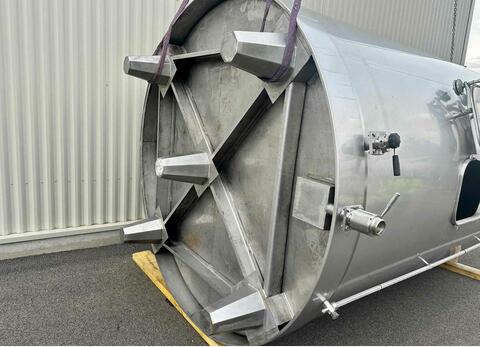 Vertical cylindrical stainless steel tank - On legs