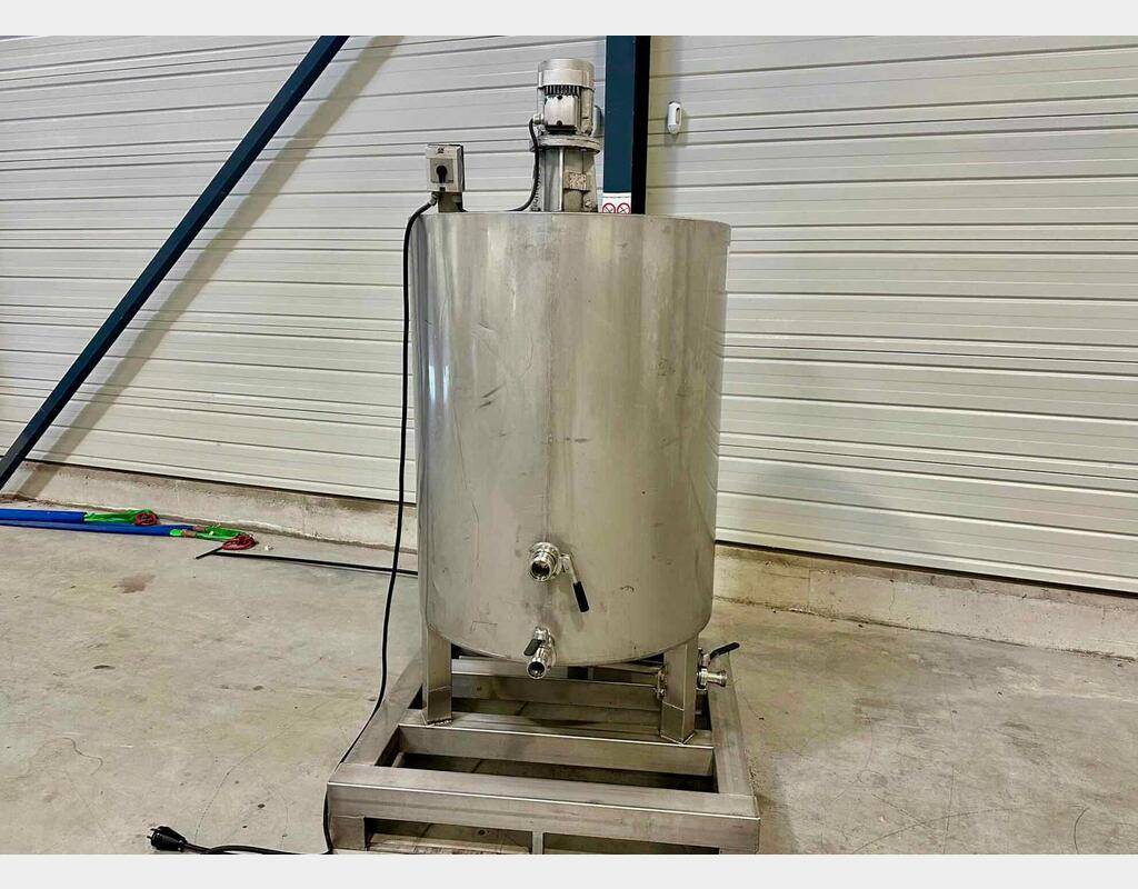 Cuve inox de m&eacute;lange - Fond conique sur ch&acirc;ssis 10 HL (1 000 litres) TMCI PADOVAN