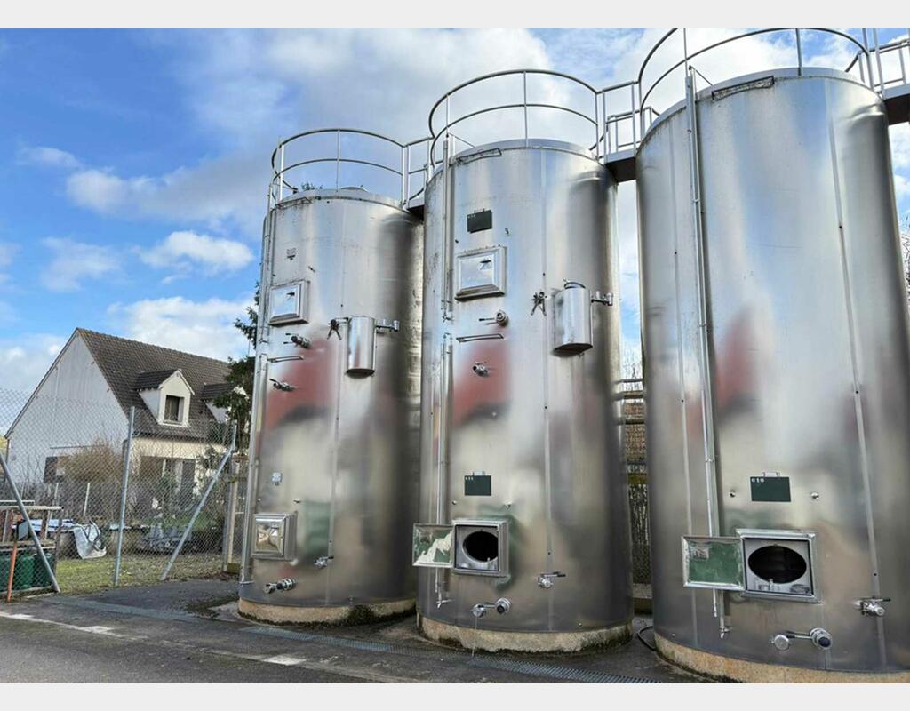 Cuve inox 316 - Circuit coquill&eacute; et isol&eacute;e 101 HL + 125 HL (22 600 litres) FELTRIN