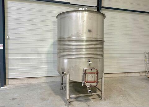 Cuve Inox de mélange double helice tri - Avec circuit coquillé sur pieds