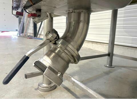 Cuve Inox de mélange double helice tri - Avec circuit coquillé sur pieds
