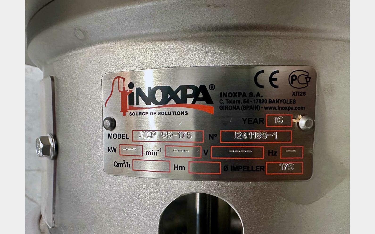 Centrifugal pump - Food industry INOXPA