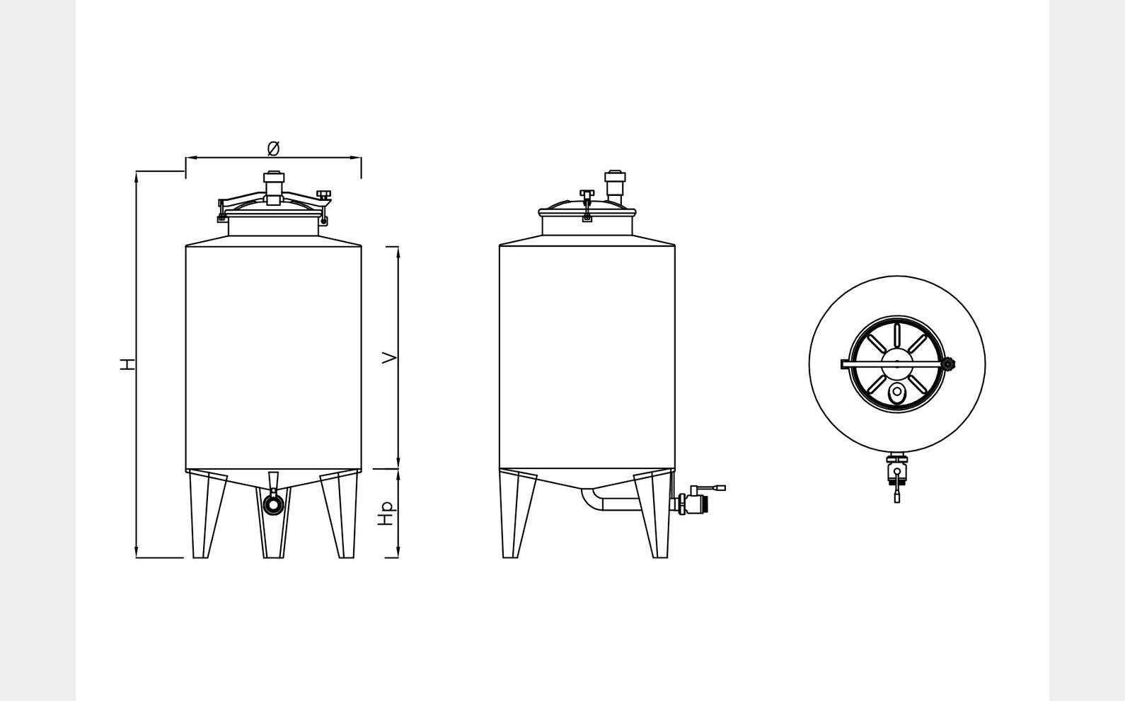 Cuves inox 304 - STOC B De 63 litres &agrave; 2344 litres ARSILAC
