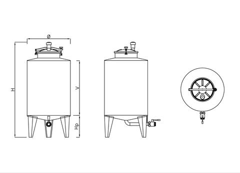 Cuves inox 304 - STOC B De 63 litres &agrave; 2344 litres ARSILAC