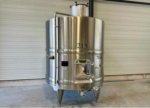 Stainless steel tank - Shell circuit - Conical base on legs