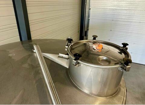 Stainless steel tank - Shell circuit - Conical base on legs