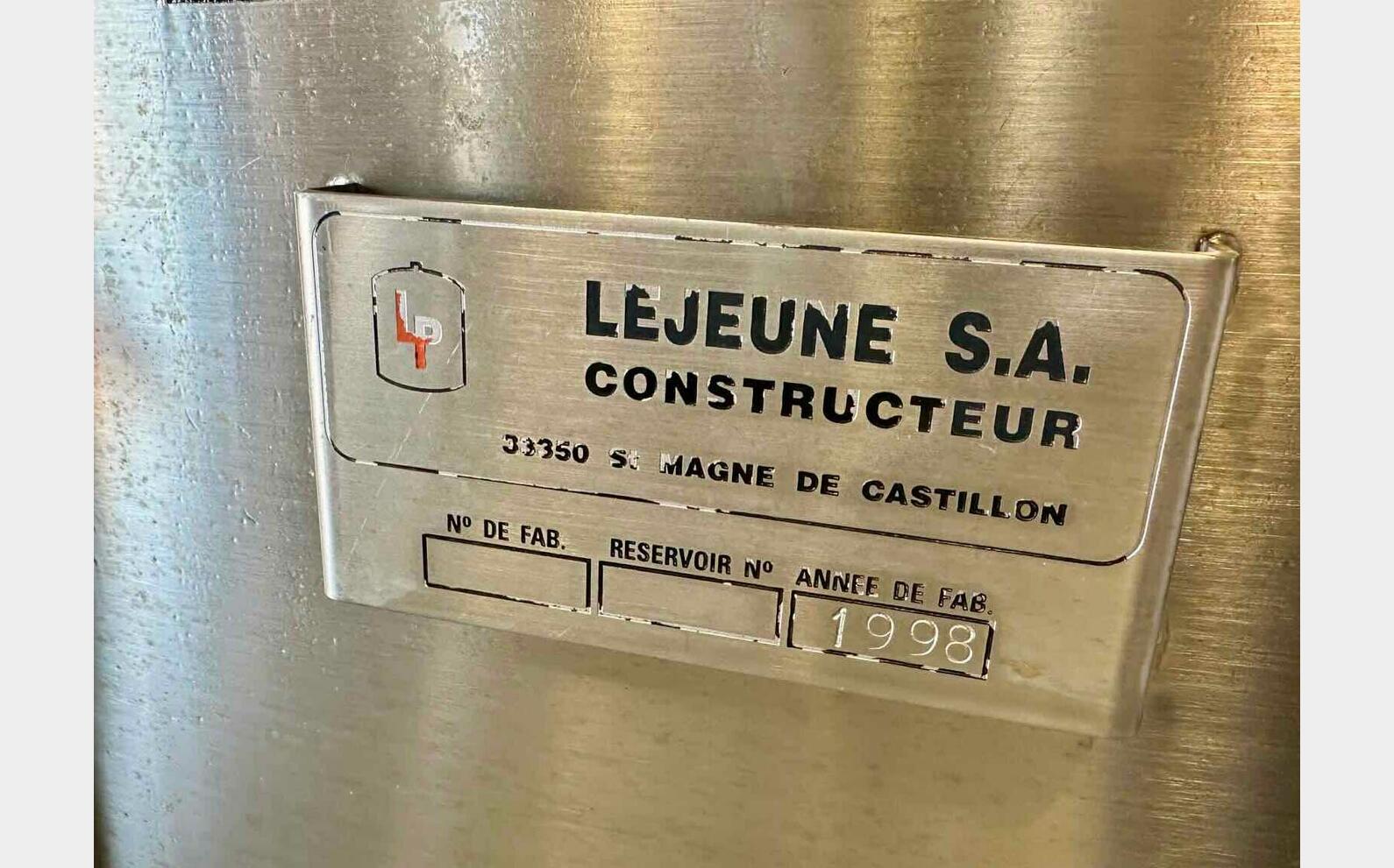 Stainless steel tank - Shell circuit 70 HL (7 000 litres) LEJEUNE