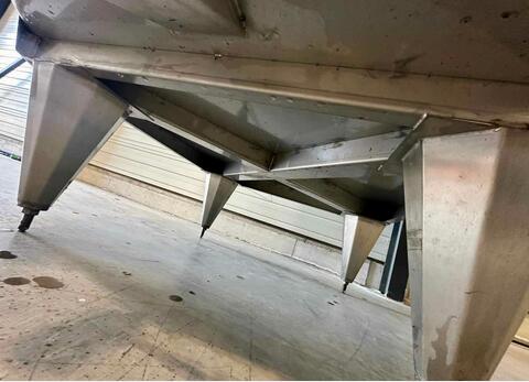 Stainless steel tank - Shell circuit - Conical base on legs