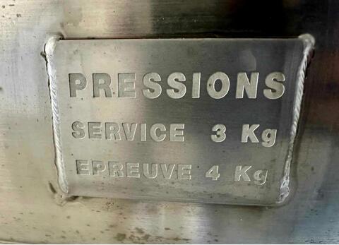 Stainless steel tank - Shell circuit - Conical base on legs