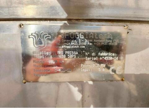 Filtre presse inox - année 2014 - Modéle 630 x 630 - 50PS