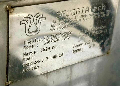 Filter press 630 x 630 - 50PS SFOGGIATECH