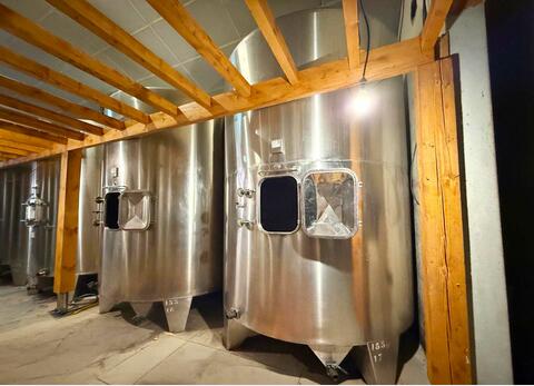 Cuve inox 304 fond plat boitard sur pied - Cuve alimentaire de stockage