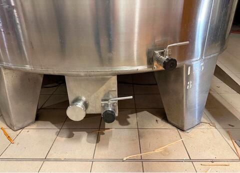 Cuve inox 304 fond plat boitard sur pied - Cuve alimentaire de stockage
