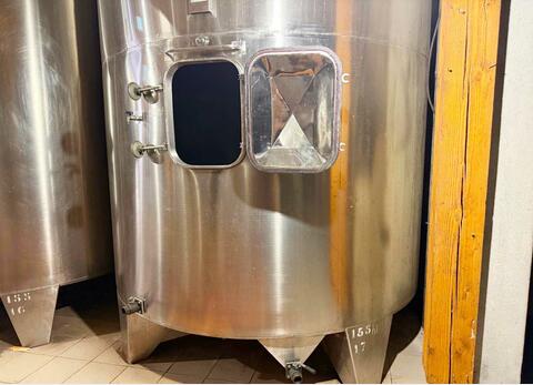 Cuve inox 304 fond plat boitard sur pied - Cuve alimentaire de stockage