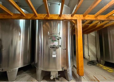 Cuve inox 304 fond plat boitard sur pied - Cuve alimentaire de stockage