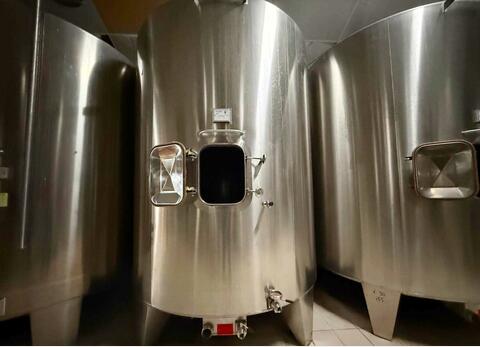 Cuve inox 304 fond plat boitard sur pied - Cuve alimentaire de stockage