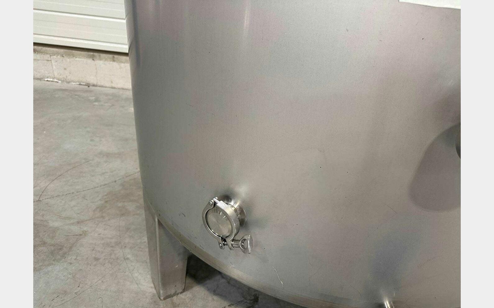 Open 304 stainless steel tank with a conical base on legs 10 HL (1,000 litres) CESPEDES