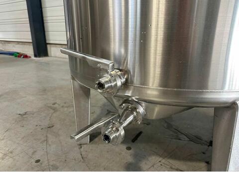 Cuve inox 304 ouverte fond conique - Cuve de stockage alimentaire