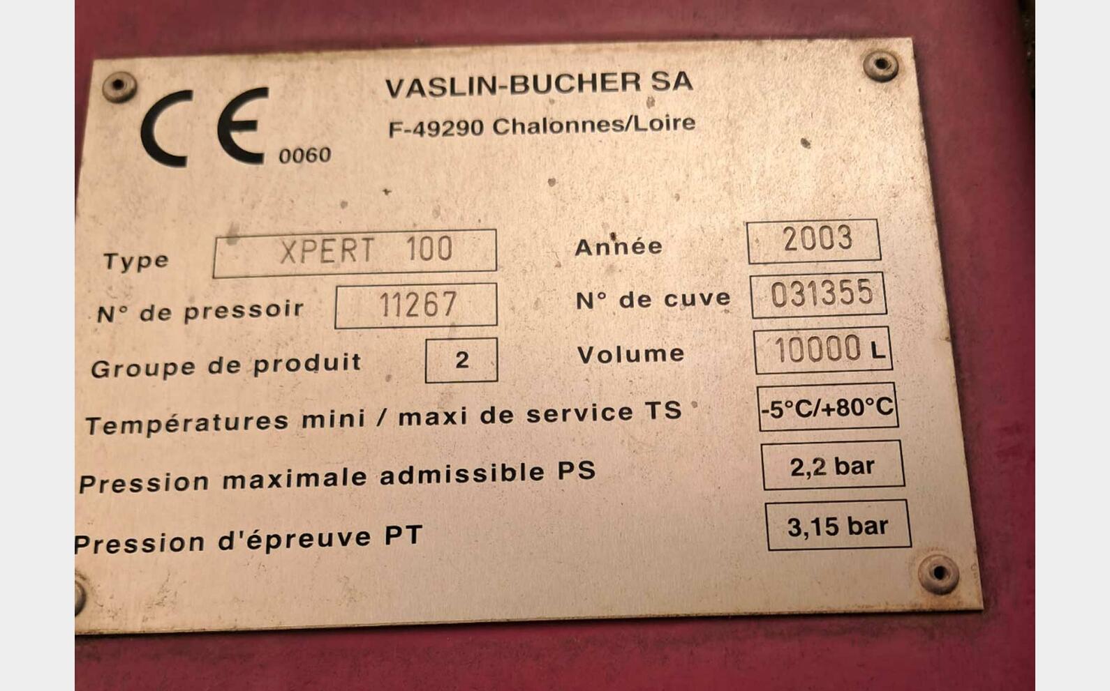 BUCHER XPERT 100 wine press BUCHER