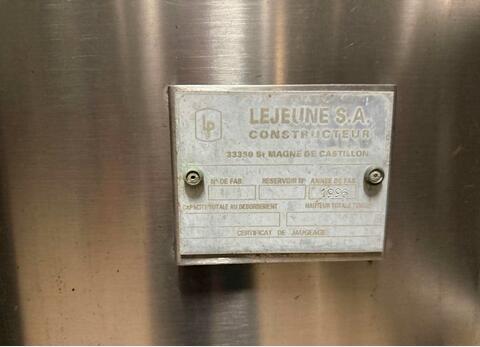 Cuve inox - Fond conique sur pieds 155 HL (15 500 litres) LEJEUNE