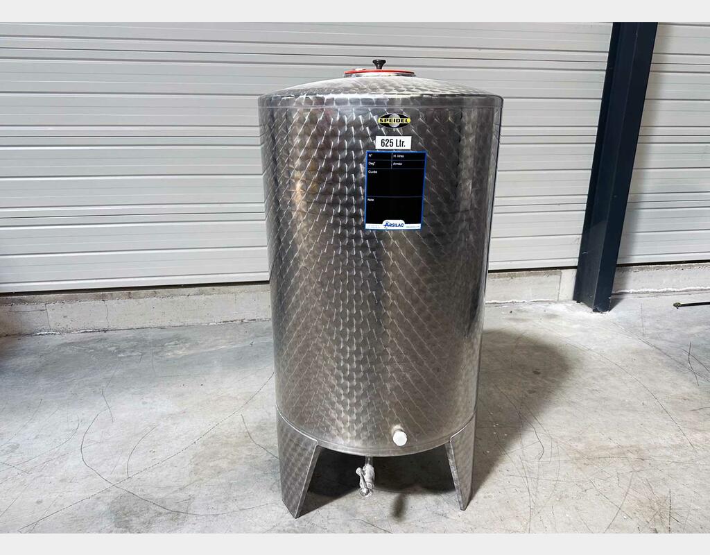 Cuve inox 304 fond conique sur pieds 6.25 HL (625 litres) SPEIDEL