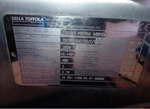 Filter press - 600 &times; 600 - 70 plates 26m2 DELLA TOFFOLA
