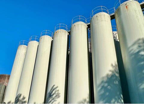 Flat-bottomed fibreglass tank 530 HL (53,000 litres) HERMEX
