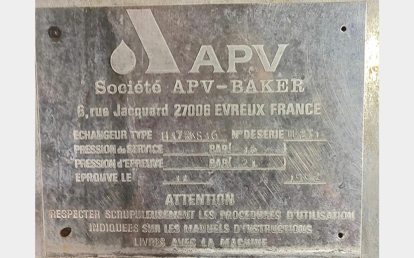 Echangeur &agrave; plaques APV LSDH18