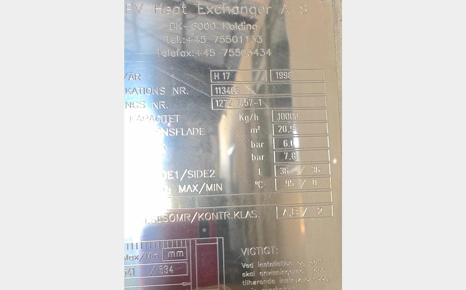 Echangeur &agrave; plaques APV SHO19