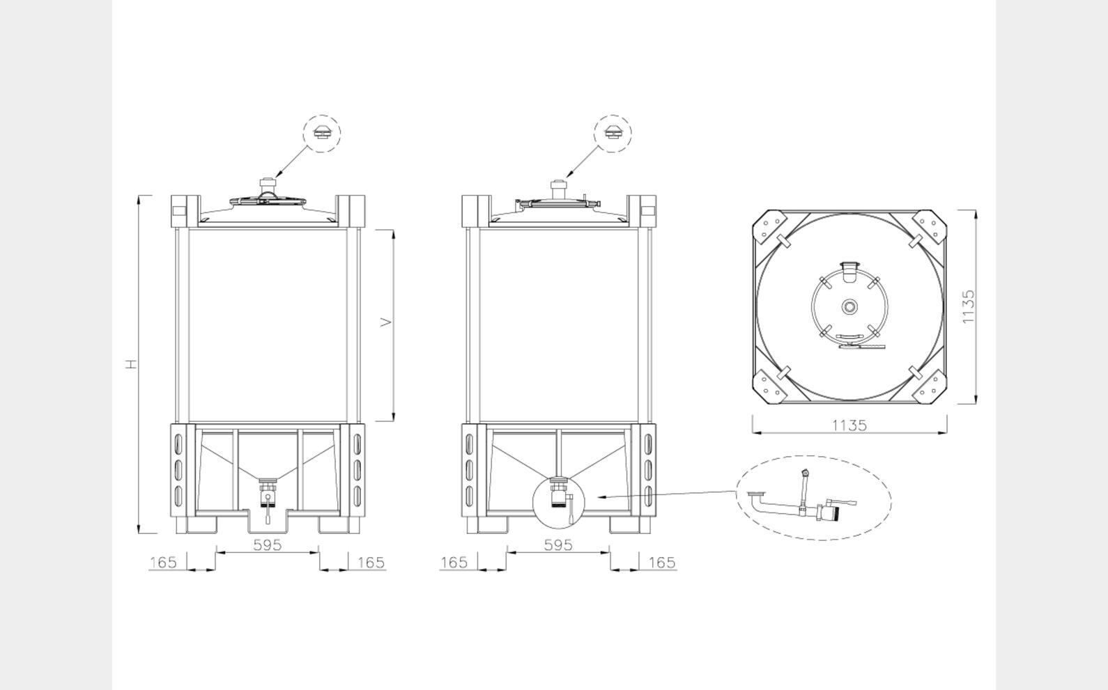 Conteneurs IBC - inox 304 ou 316 De 5 HL (500 litres) &agrave; 16 HL (1600 litres) ARSILAC