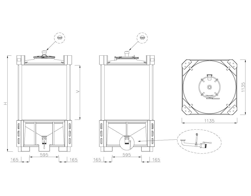 Conteneurs IBC - inox 304 ou 316 De 5 HL (500 litres) &agrave; 16 HL (1600 litres) ARSILAC
