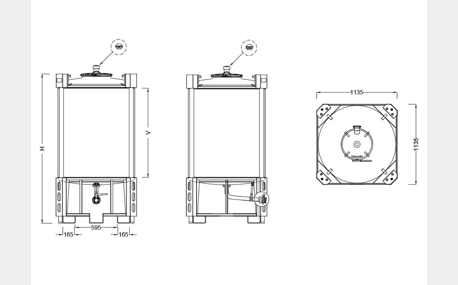 Conteneurs IBC - inox 304 ou 316 De 5 HL (500 litres) &agrave; 15,33 HL (1533 litres) ARSILAC
