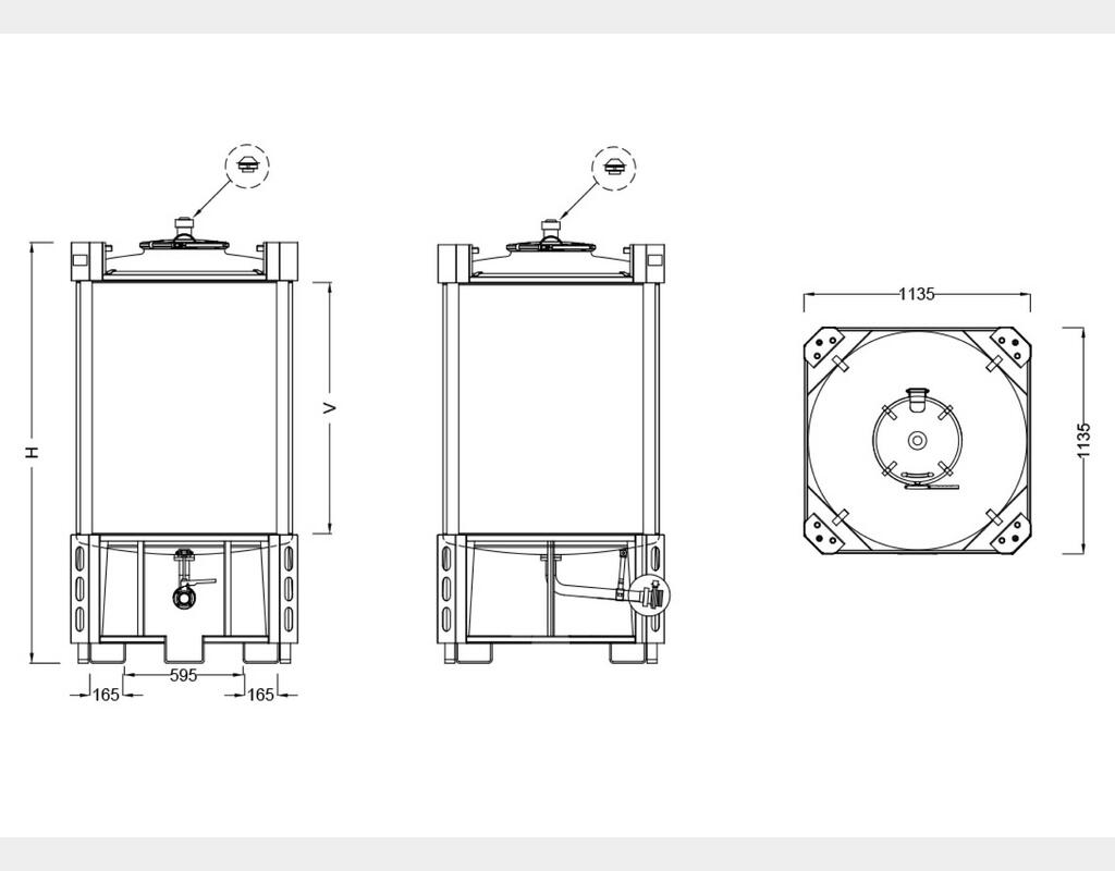 Containers IBC - 304 or 316 stainless steel From 5 HL (500 liters) to 15.33 HL (1533 liters) ARSILAC