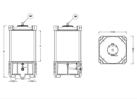 Containers IBC - 304 or 316 stainless steel From 5 HL (500 liters) to 15.33 HL (1533 liters) ARSILAC