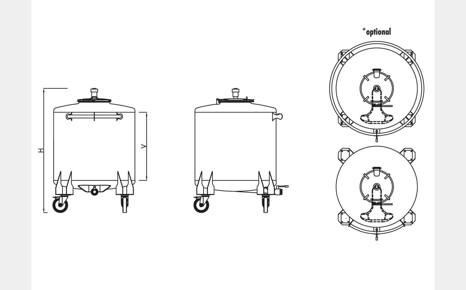 Cuves inox 304 - SCL De 7,32 HL (732 litres) &agrave; 15,28 HL (1528 litres) ARSILAC