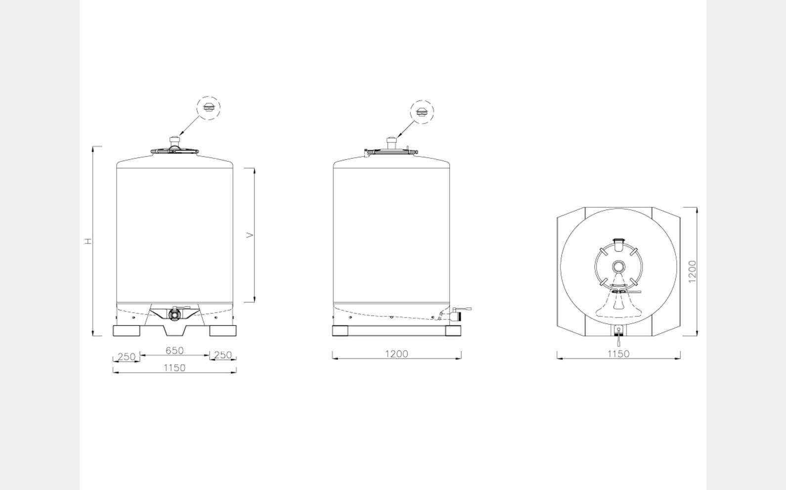 Cuves inox 304 ou 316 - SBP De 5 HL (500 litres) &agrave; 20 HL (2000 litres) ARSILAC
