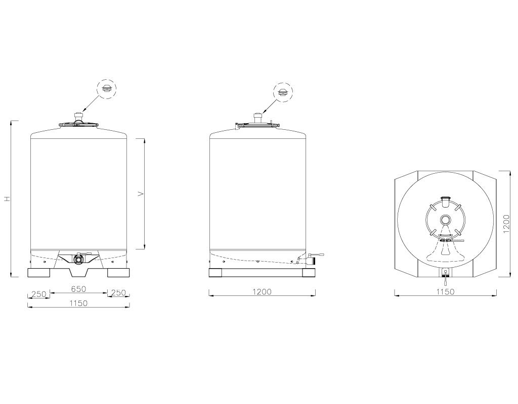 Cuves inox 304 ou 316 - SBP De 5 HL (500 litres) &agrave; 20 HL (2000 litres) ARSILAC