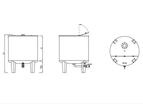 Cuves inox 304 ou 316 - MTHM De 4,60 HL (460 litres) &agrave; 20 HL (2000 litres) ARSILAC