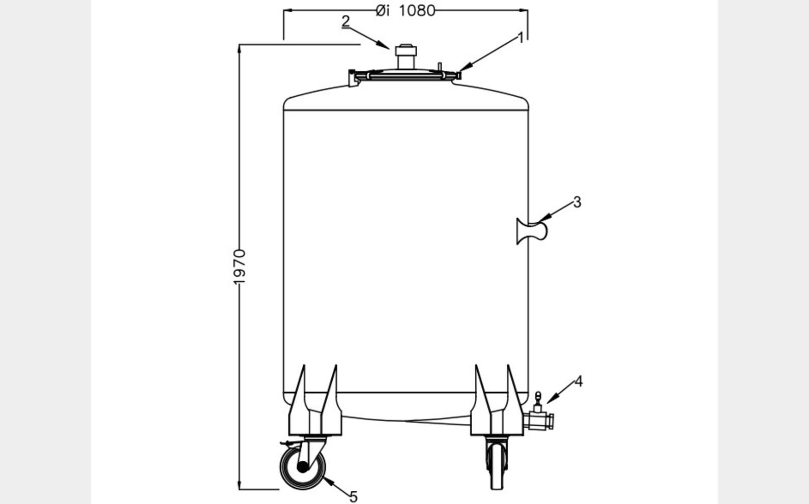 304 ss tank - On wheels 13 HL (1300 liters) ARSILAC