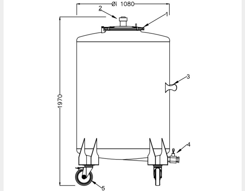 304 stainless steel tank - Model SCL1250