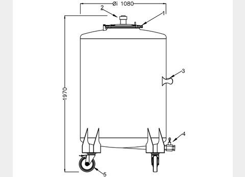 Cuve inox 304 - Sur roues 13 HL (1300 Litres) ARSILAC