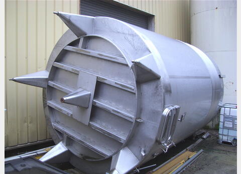 Cuve de stockag INOX304L de 34000 litres - Fond plat incliné sur pied, marque WTS