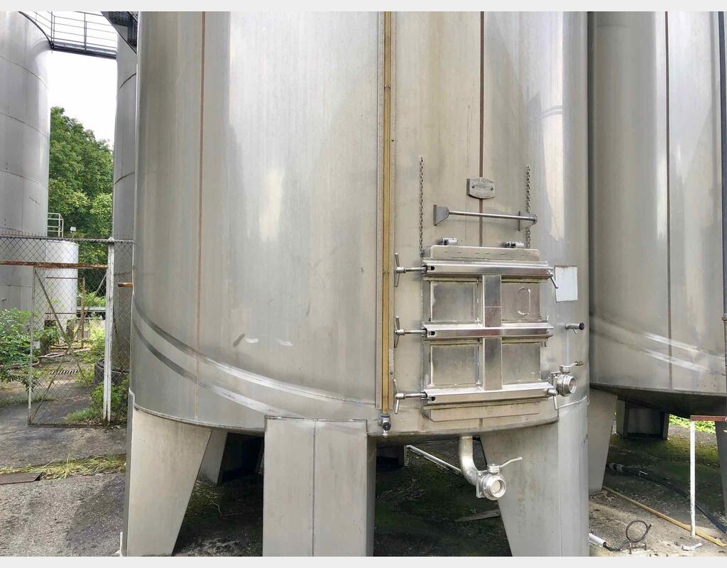 Cuve de stockage inox sur pieds - Volume : 450 HL (45000 litres)