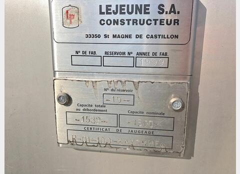 Cuve inox parall&eacute;l&eacute;pip&egrave;de Marque : LEJEUNE