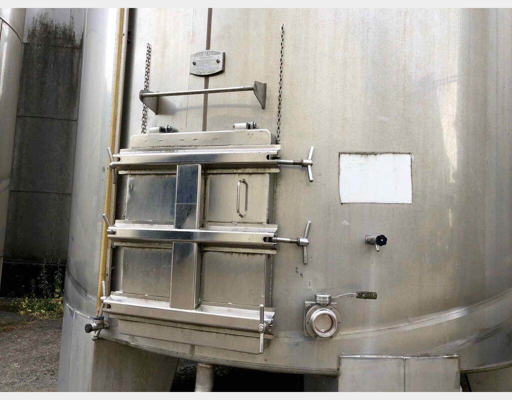 Cuve de stockage inox sur pieds - Volume : 450 HL (45000 litres)