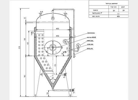 Cuve de fermentation pour la bi&egrave;re 500 L INOX 304